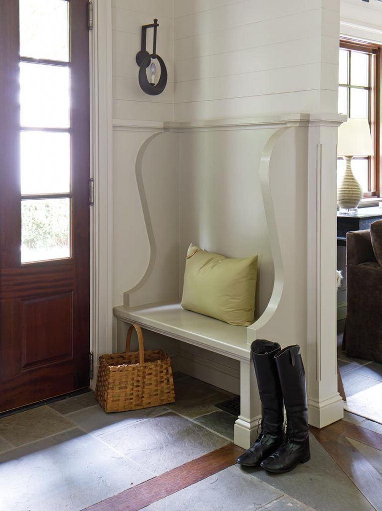 Just off the kitchen, a mudroom-type entry allows room for shoes, coats, and other items.