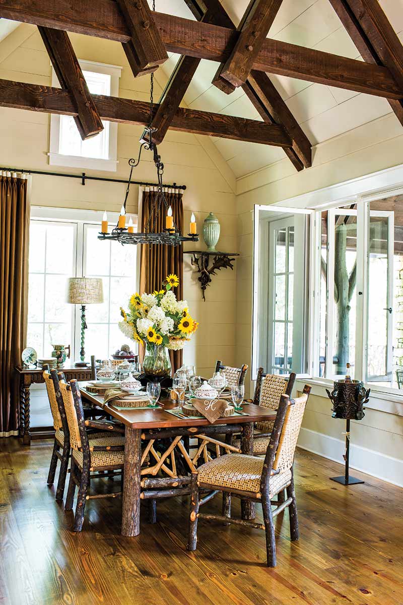 Lonesome Valley home rustic dining room