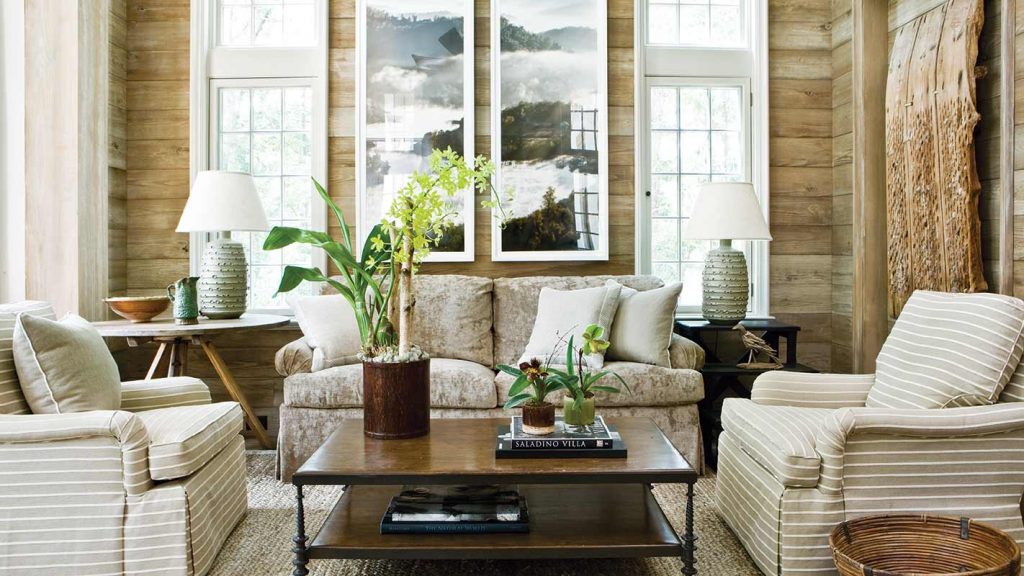 living room with neutral hues