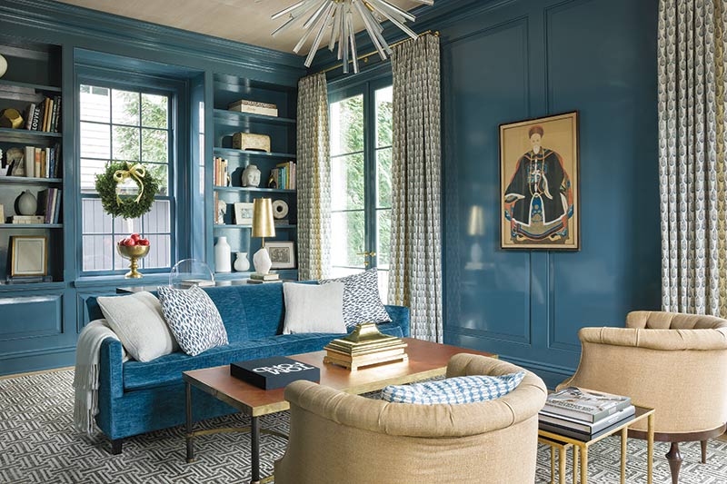 blue modern living room