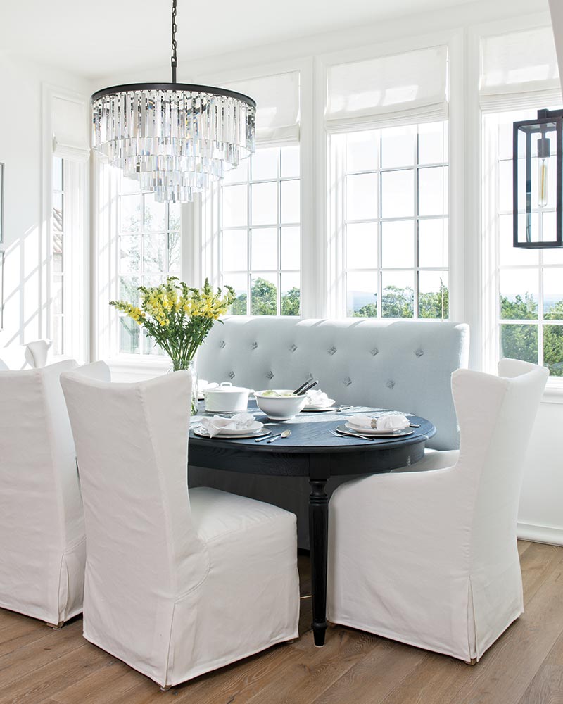 breakfast table and natural light from windows