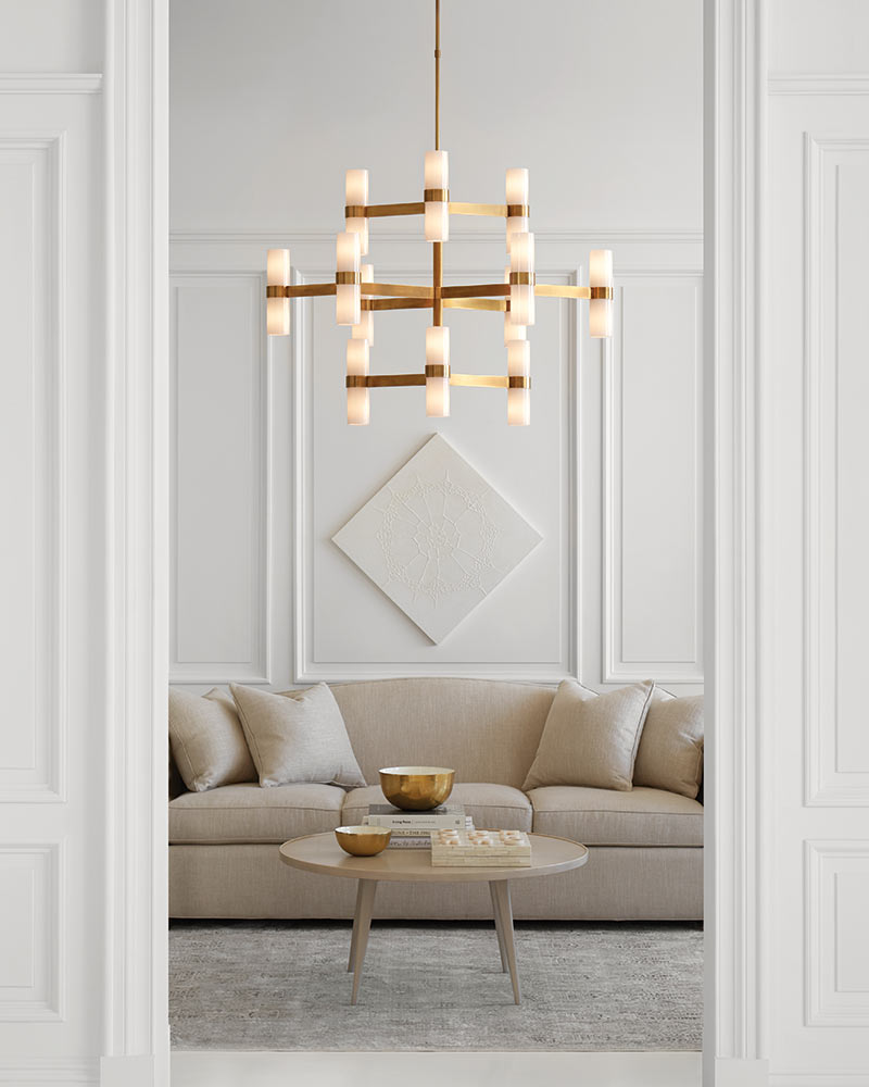 Hand-rubbed antique brass chandelier