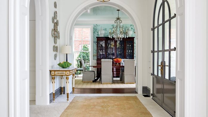A Dallas New-Build Designed to Look like It Has Been There for Years Grand entryway
