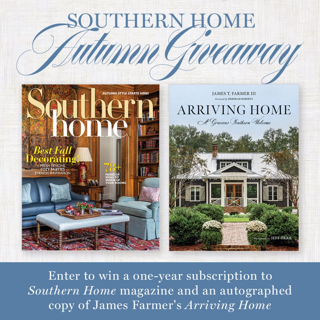 Southern Home Autumn Giveaway graphic showing a magazine cover and a book