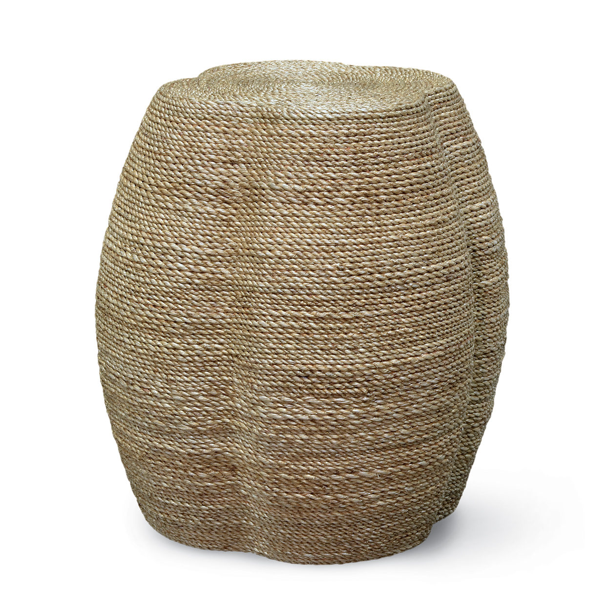 Woven seagrass barrel stool