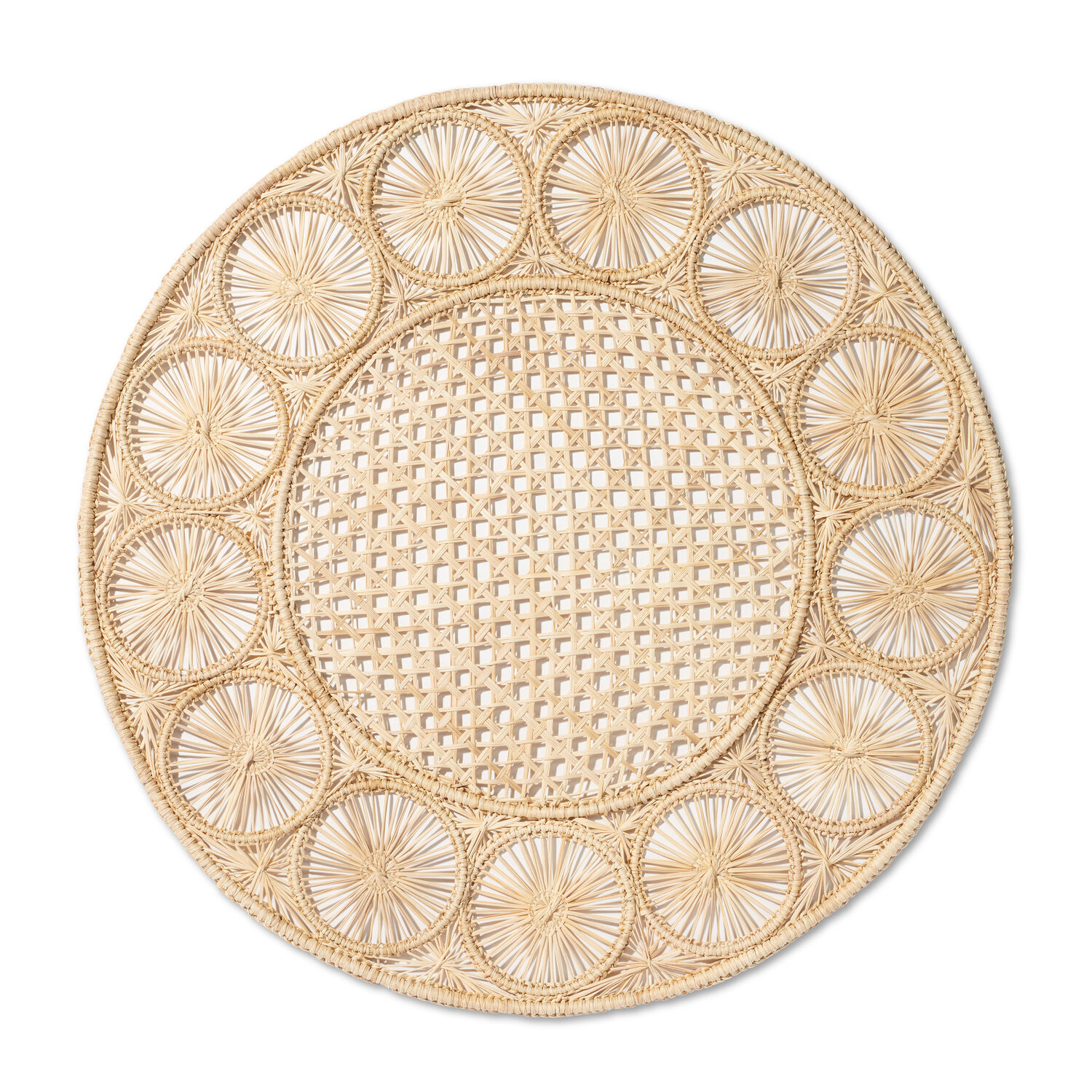 Woven rattan charger plate