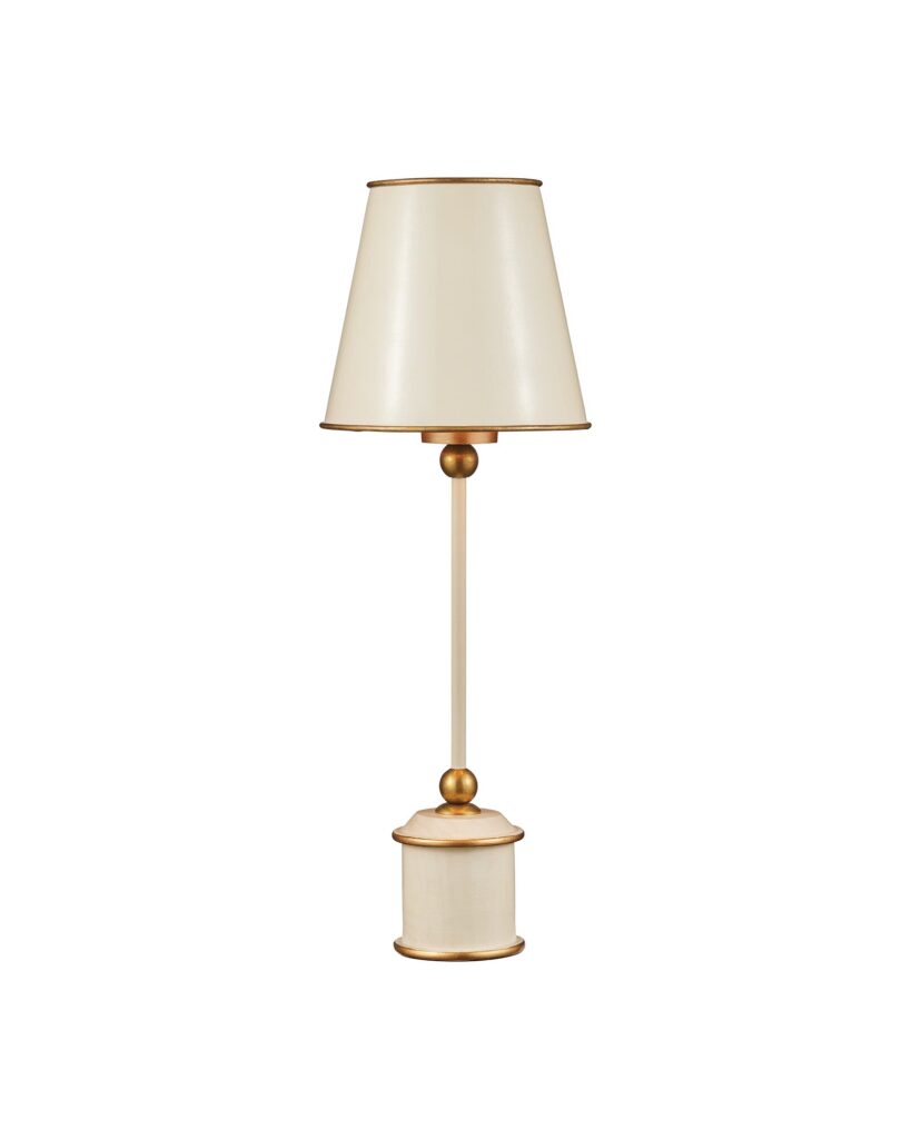 Currey & Company Daphne Ivory cordless table lamp with painted trim