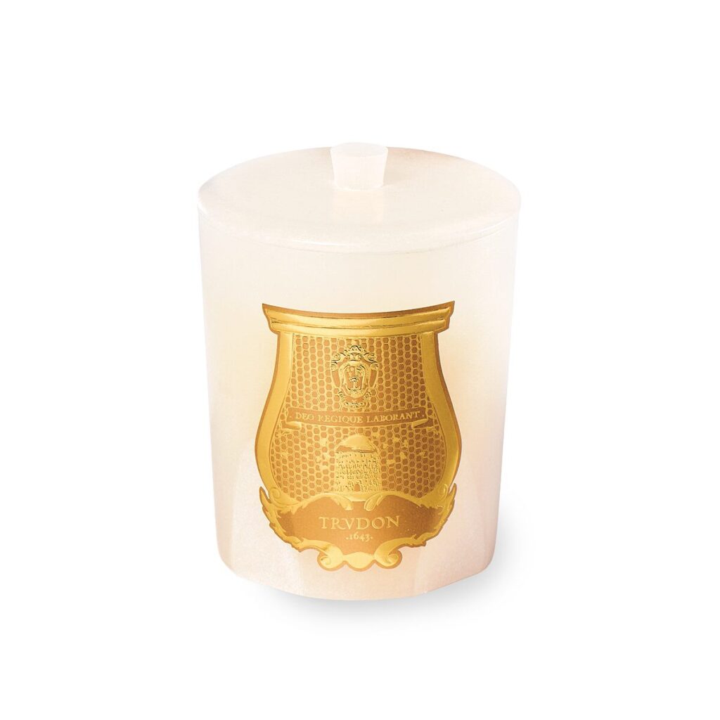 Trudon Gabriel candle in an alabaster marble vessel